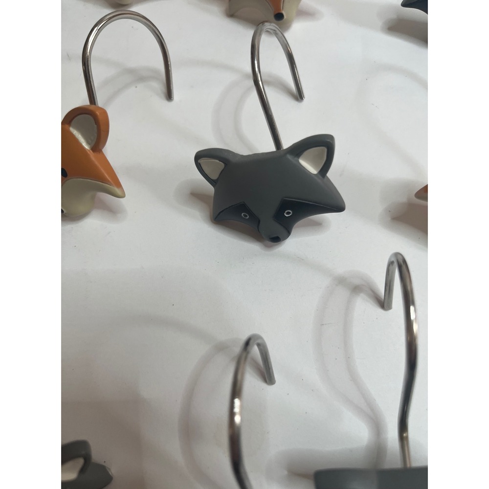 Fox Shower Curtain Hooks Decorative Bathroom Decor Set of 12 - Picture 3 of 3